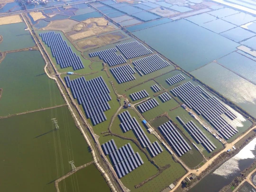 A Fishery-solar Masterpiece in the Watery Town - www@ylg99999.comylg99999.com's 110 MW PV Project in Tongling, Anhui Province Successfully Connected to the Grid for Power Generation